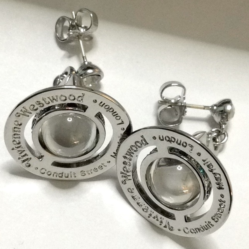 Sold out Vivienne Westwood  Silver tone crystal drop earrings - Picture 7 of 7